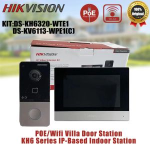 Intercom Hikvision DSKIS603P (C) Zestaw do interkomu wideo Buildin Mic DSKV6113WPE1 (C) DOORBELL DSKH6320WTE1 POE DOOR DOME MONITOR WIFI MONITOR