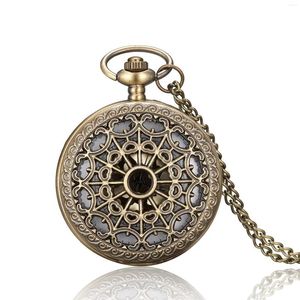 Pocket Uhren Vintage Bronze herzförmige Spinnnetz Clamshell Quarz Uhr Halskette Anhänger handgefertigte Uhr Souvenir Geschenk für Männer und Frauen