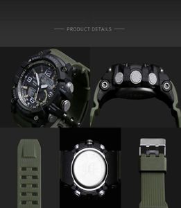 2020 Smael Watch Sport Men039s Wristwatch LED Digital Clock Waterproof Dual Time Wristwatch Military Watch 1617 Mens Watches Mi8129936