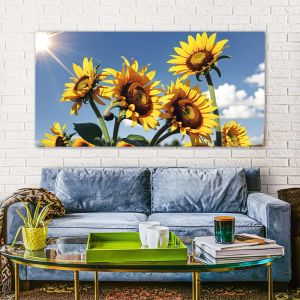 Sunflowers Posters Canvas Painting Sunset Sky Landscape Prints Wall Art Pictures For Living Room Modern Cuadros Home Decoration