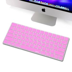 Covers for Magic Keyboard Arabic Keyboard Cover XSKN Pink Soft Silicone Arabic Keyboard Protective Film Skin for Apple Magic Keyboard