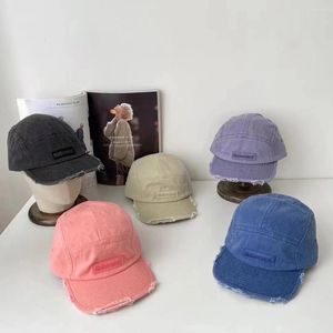 Ballkappen Amerikanische Schwerindustrie gewaschen Denim Weit flacher Brim Spring Sommer Baseballhut Retro hochwertige Hip-Hop-Männer