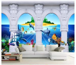 Wallpapers Custom Po Wallpaper For Walls 3 D Mediterranean Murals Sea View TV Sofa Background Wall Papers Living Room Decoration