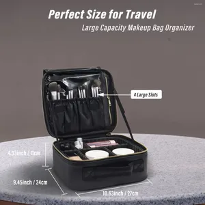 Kosmetiska väskor reser sminkväska med justerbar partition professionell kosmetik lagringslåda bärbara smycken digitala verktygstillbehör