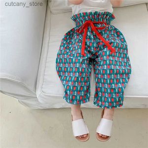 Trousers 2021 Summer New ChildrenS Retro Cartoon Anti-Mosquito Pants Cotton Ethnic Wind Nine-Point Pants Thin Section Baby Cool Pants L46