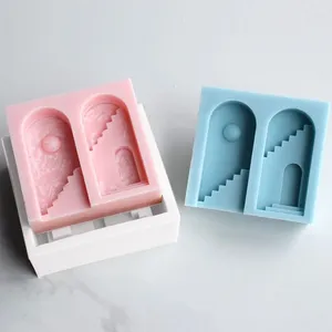 Baking Moulds Geometric Soap Molds Scented Candle Mold Arch Ladder Shape Silicone Craft Material For Hand-Making Lover M76D