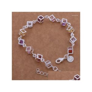 Link de cadeia requintado Sier Color Cz Color Crystal Bracelet 2022 Moda Mulher Praça Diário diário Jóias Party Drop Drop BRAC DHGI1