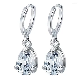 Dangle Earrings Style Classic White Inlaid With Zircon Fashionable Trendy Female Gifts For Friends And Lovers