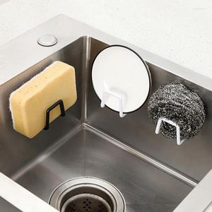 Kitchen Storage Organizer Sponge Holder Soap Drying Rack Self Adhesive Sink Drain Racks Plastic Wall Hooks