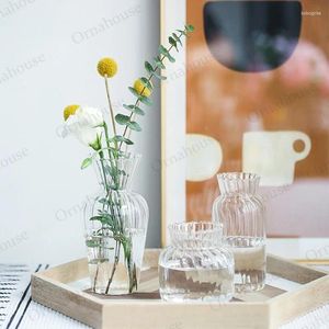 Wazony nordycki minimalistyczny przezroczysty szklany szklany wazon roślina wodna pojemnik na garnek kwiatowy dekoracja salonu do kwiatów