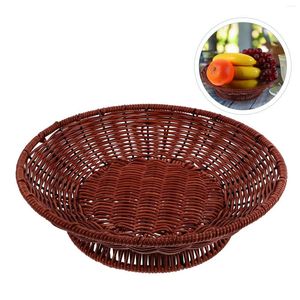 Set di stoviglie imitazione imitazione Rattan Fruit Posate Tay vassoio moderno Snack Snack Porta di ferro