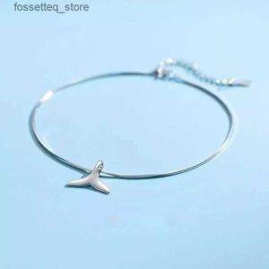 Anklets Miqiao på benet Kvinna 925 Sterling Silver Women Mermaid Tail Anklet Ornament Temperament Foot Chain Smycken Summer L46