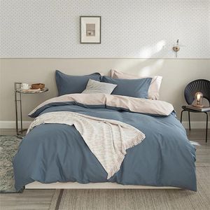 Bedding Sets 2024 Est Four-piece Simple Cotton Double Household Bed Sheet Quilt Cover Embroidered Comfortable Fashion Blue Color