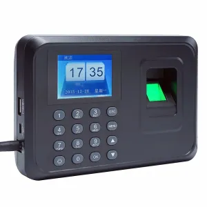 A presença de 2,4 polegadas biométricas para impressão digital Máquina de atendimento USB Scanner de dedo Time Card Locker Free Software Senha para Sistema de Segurança