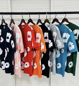 designer puff bomull t-shirts män kvinnor denim tshirts tår shorts mode streetwear kort ärm lila byxor män överdimensionerade tees multicolor tshirt polos kläder