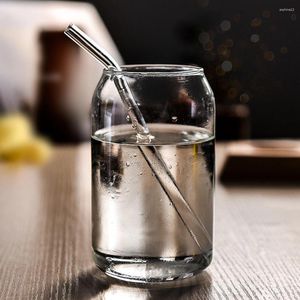 Wine Glasses Can Shaped Glass Cup 574ml Beer Clear Tumbler Tall Cocktail Drinkware Cool Drinking For Kitchen Home