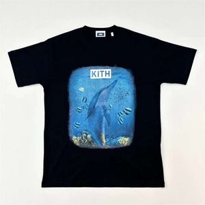 Camisas de Kith Men Women Desigoner Camisetas pequenas e modernas Kith Camiseta casual de grande tamanho com estampa de pescoço redondo de verão para homens e mulheres Casal de manga curta Kith 4961