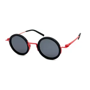 Theo Round Edition Sonnenbrille für Männer Frauen Sommer Modedesigner Mode Casual Clips Style Anti-Ultraviolett Retro-Platten-Acetat Full-Frame-Zufallsbox