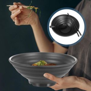 Dinnerware Sets 1 Set Melamine Noodle Bowl Soup Storage Ramen For Restaurant Use (Black)