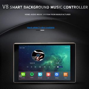 Förstärkare V8 8 tum WiFi Bluetooth Bakgrund Musik Audio Sound System Smart Home Theater HD Screen IPS Android 8.1 Wall Amplifier Sumwee