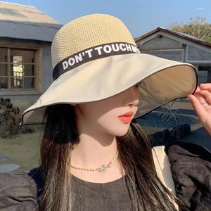 Szerokie brzegowe czapki Summer For Women UV Protect Sun Hat Sunshreen Fisherman Cap Busket Floy Sunhat Gorro Casual