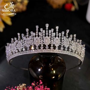 Jóias para cabelos de casamento 2024 Novo Diadema Luxury Czz Crystal Crown for Women Bride touted Jewelry Gifts Tiara Wedding Hair Acessórios Bijoux Cheveux L46