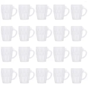 Copas descartáveis palhas 20 PCs Cerveja caneca de cerveja Mini xícara de geladeira comida infantil tocam brinquedos de bebida adereços de geladeira