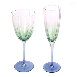 Bicchieri da vino Contrasto colore arte 250-400 ml leggero lussuoso pet a forma di calice rossa tazza di champagne per la famiglia bar per le vacanze bevande regalo