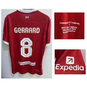 American College Football Wear Legends Torres Gerrard Maillot Anfield Stadium mit allen Sponsor Jersey Soccer Patch Badge