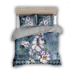 Set di biancheria da letto set cinese dipinto a inchiostro peonia rosa mattutino stile 2/3pcs cusca di copertura del piumone morbida per bambino