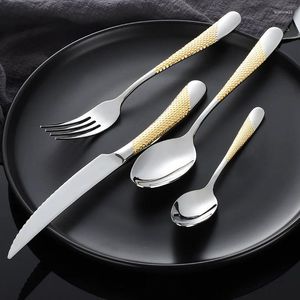 Dinnerware Sets Stainless Steel Steak Cutlery And Spoon Set Star Diamond Western Tableware Series Household Knives Forks