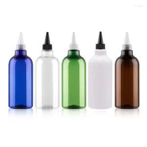 Storage Bottles 10pc 500ml Round Plastic Cosmetic Bottle With Pointed Mouth Cap High Quality Perfume Travel Packaging Containers