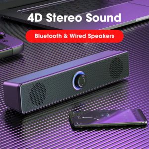 Speakers Surround Sound Bar Wired Computer Speakers Stereo Subwoofer Soundbar for Desktop Laptop PC TV Mini Speaker Home Theater System