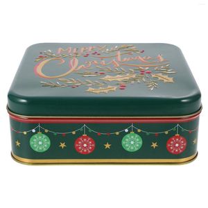 Storage Bottles Christmas Biscuit Containers Candy Jar Tinplate Cookie Tins With Lids Supplies Xmas Crackers