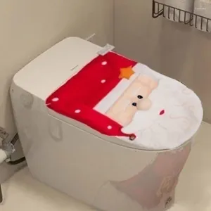 Toilet Seat Covers Creative Santa Claus Style Lid Cloth Home Christmas Decorations Overcoat Type Case For Bathroom Supplies