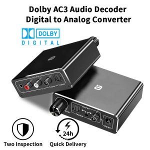 Aksesuarlar Kayıpsız HiFi Protable AC3 192KHz AudiodeCoder DAC Hacim Kontrol Optik Koaksiyel RCA Dijitalden Analog Dönüştürücü Adaptör