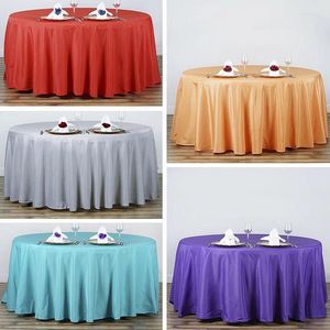 Table Cloth Round Tablecloth Smooth Fabric Solid Satin Cover For Wedding Birthday Party El Home Decor