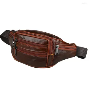 Bolsas de cintura Men's Pack Leather Bolt Belt Male Fanny Fashion Luxury Small ombro para homens