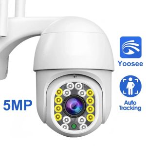 Cameras Yoosee 2MP 5MP WiFi IP Camera Outdoor PTZ Wireless Camera 1080P AI Human Detect Alarm 4X Digital Zoom H.265 CCTV Security Camera