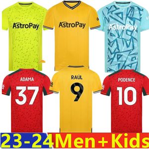 23 24 Sarabia Wolves Soccer Jerseys Raul Matheus neto Neves Traore 2023 Wanderers Podence Lemina Hee Chan Wolverhampton Footbalt Roomts Men Kit Kids Uniforms 2024