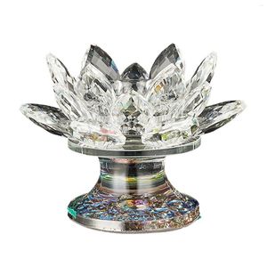 Titulares de velas artesanato de presente decoração de casa Flower tealight budismo para festa de casamento Mediação Mediação Artificial Crystal Table Display