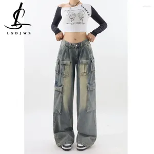 Kadın Kotu Kadın Yüksek Bel Denim Sokak Giyim Kore Moda Vintage Giysileri Kadın Giyim Kargo Pantolonları Kadın Y2K