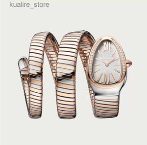 Wristwatches Luxury Women Quartz ment Snake es Diamond Bezel Silver Rose Gold Stainless Steel Female Lady Wristes L46