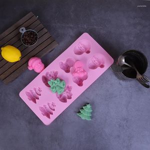 Moldes de cozimento tema de Natal Bell Tree Old Man Man Diy Mold Silicone Cake Silicon Silicon