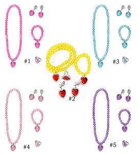 5 kolorów Królowa Królowa Akcesoria Cosplay Zestawy biżuterii Naszyjki Kolczyki Pierścieni Zestaw Bransoletki Prezenty dla dziewcząt Dress Up 5pcsset5450558