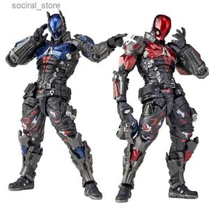 Figuras de brinquedo de ação Amazing Yamaguchi Arkham Knight Ação Figura #024 Modelo PVC Bat 17cm Collection Movable Anime Fatuine Toys for Childs Gifts L240402