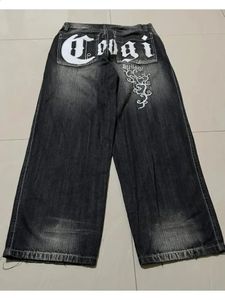 Y2K Fashion American Emetude Fatch Jeans Retro Trend Style Слух свободных брюк с высокой талией для мужчин и женщин 240326