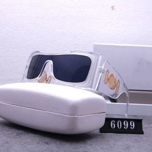 Óculos de sol para homens retângulo 54 mm 6099 Designer unissex Goggle Beach Ciclone Sport Máscara de máscara de sol Black Square Design UV400 com caixa