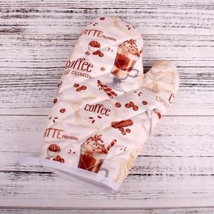 1 st Mitten Mikrovågsugn Gloce Cotton Isolated Baking Heat Motent Handskar Oven Mitts Terylene Non-Slip Cute Kitchen Tool