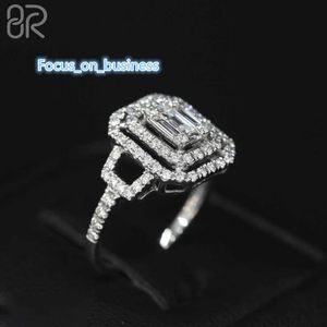 High Quality 10K 14K 18K Vvs Moissanite Wedding Ring Iced Out Baguette Cut Diamond Real Gold Fine Engagement Ring For Men Women